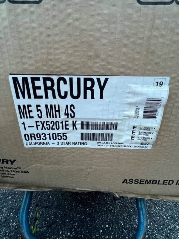 Brand New 2025 Mercury 5 HP Fourstroke Outboard Motor – Long Shaft