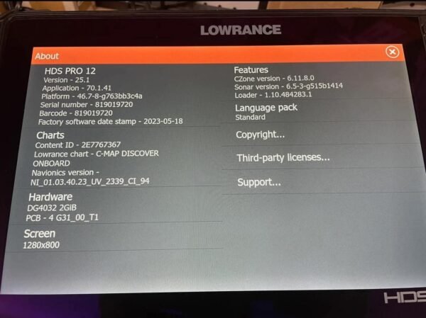Lowrance HDS 12 PRO – Like New with Full Warranty and Accessories - Image 3