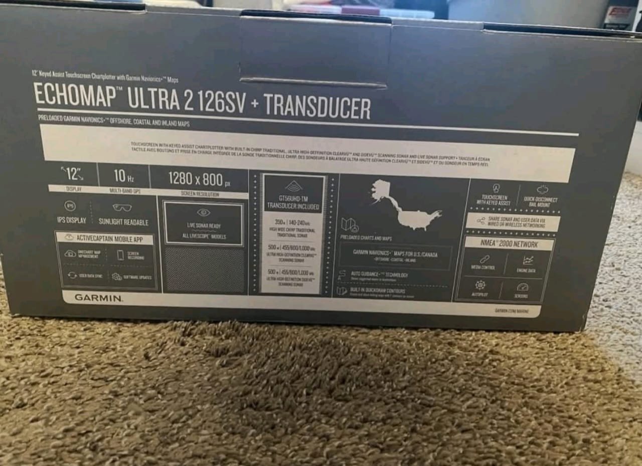 Garmin ECHOMAP Ultra 126sv (Ultra 2) with LVS34 Livescope Transducer and GLS10 Black Box - Image 4